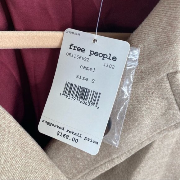 Free People Hannah Slouchy Blazer Camel Pecoat - Picture 4 of 8